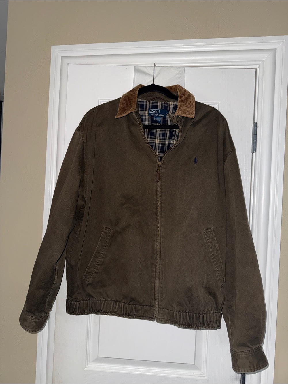 Polo Ralph Lauren Olive Brown Field Jacket with Corduroy Collar
